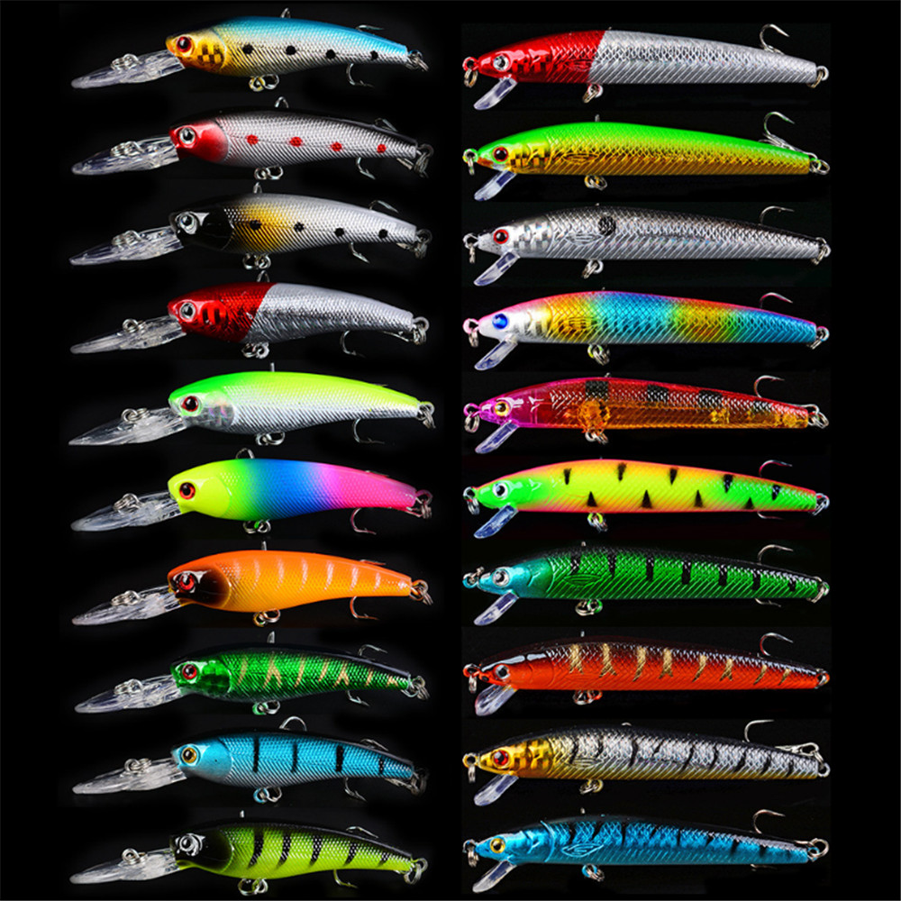 Fishing Lure Crankbait - 20 sztuk/partia Minnow zestaw przynęt wędkarskich