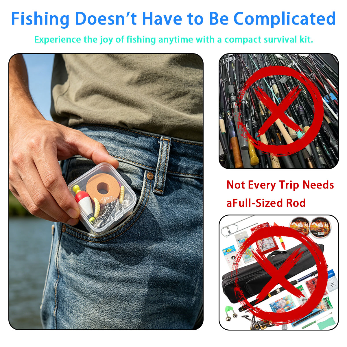 Fishing Lure Making Kit - Przenośny zestaw wędkarski na sytuacje awaryjne,